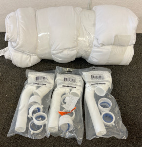 King Sized Bed Blanket, (3) 1-1/2&rdquo; White Plastic Slip Joint P-Trap with Solvent Weld Marvel Adapter