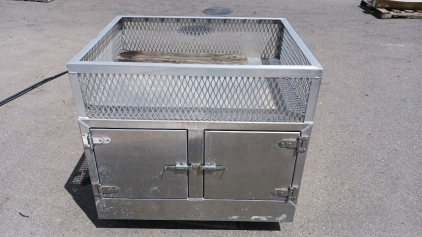 (1) Custom Metal Utility Box w/ Open Top Basket - 42"x26"x36"