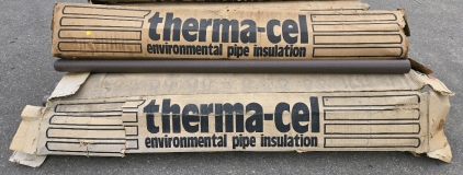 (2) Boxes of Thermal-Cel Environmental Pipe Insulation - 46 Total Tubes - 73&frac12;"L, Fits 1&frac12;" Pipe, ⅝" Foam Thickness