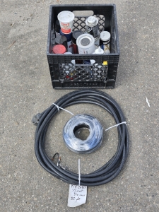 RV Cable 30Amp 3/10 Gauge - 30', Roll of Water Line, Milk Carton of Assorted Maintenance Materials