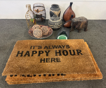 Home Decor Including Glass & Metal Vases & Decor & Doormats, & Golf Automatic Return Putting Cup