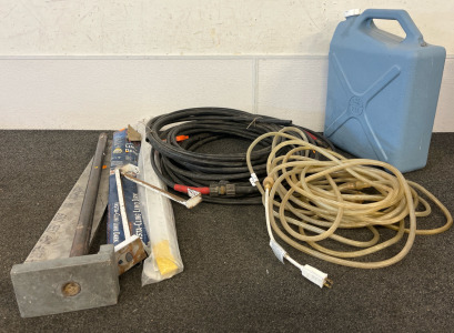 Air Compressor Hoses, Heavy Duty Tamp Bar, Flexible String Light, 6 Gallon Water Jug