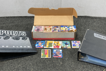 Box Of Baseball Cards And Binders