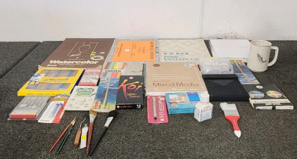 Big Art Lot! Paint, Pencils, Water Colors, Watercolor Papers, And More