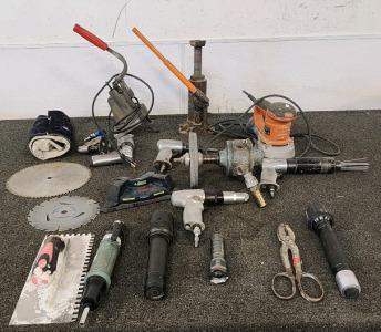 Rigid Sander, Saw Blades, Pneumatic Screwdriver, Chicago Pneumatic CP715 Needle Scaler, And More!