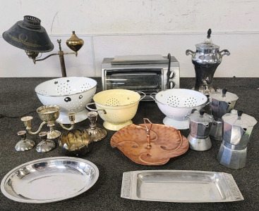 Black and Decker Toaster-R-Oven, A Lamp, Candle Holders, And More