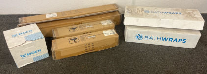 Bathroom Renovation Items Including (2) 24&rdquo; Grab Bars, (2) 12&rdquo; Grab Bars, Moen 3570 Moentrol 1/2" CC valve, Dowsil & Kitchen & Bath Sealant