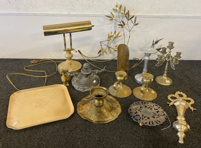 Metal Home Decor Including Candle Holders, Book Lamp, Hanging Wall Decor & More
