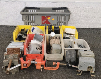 Square D QOB 20-Amp Circuit Breakers, Siemens WN2060 Non-Fusible AC Disconnect Switch, Square D 9036DG2R Open Tank DG Float Switch, Rotating Table Vise, And More!