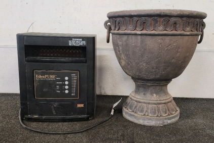 EdenPure Quartz Infared Portable Heater And A Planter Chalice