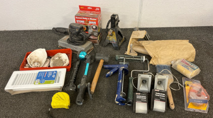 Stone Wave Cooker, Belt Sander, 2-1/4 Ton Jack Stand, Other Miscellaneous Tools & Parts