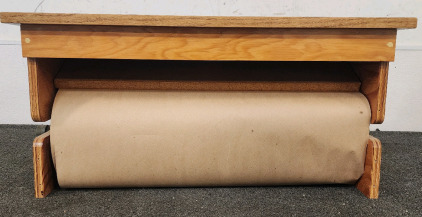 Kraft Paper Roll Dispenser With Paper.
