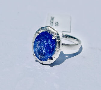 .925 Sterling Silver 4.34ct. Tanzanite Zoisite Ring Size 6-1/2 W/ GGA C.O.A. ( $2,390,00 Retail Value)