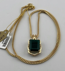Gold Overlay .925 Sterling Silver 10.76ct. Agate Chalcedony Pendant And Necklace W/ GGA C.O.A. ($1,920.00 Retail Value)