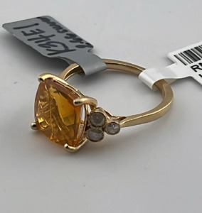 .925 Sterling Silver 3.39ct. Fire Opal & 0.33ct. Diamond Ring Size 7 W/ GGA C.O.A. ($3,520.00 Retail Value)