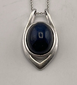 .925 Sterling Silver 14.37ct. Star Sapphire Corundum Pendant & Necklace W/ GGA C.O.A. ($2,370.00 Retail Value)