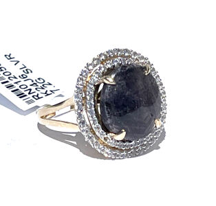 Gold Overlay .925 Silver 15.14ct. Star Ruby & 1.01ct. White Sapphire Ring, Size 7 W/ AIGL C.O.A. ( $1,940.00 Retail Value)