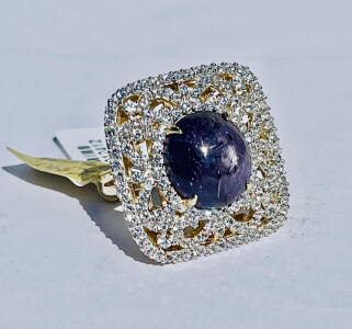 .925 Sterling Silver 15.44ct. Ruby & 2.60ct. White Sapphire Ring Size 7-1/2 W/ AIGL C.O.A. ( $3,150.00 Retail Value)