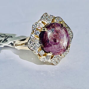 .925 Sterling Silver 11.41ct. Ruby Corundum & 0.75ct. Sapphire Ring Size 8 W/ GLA C.O.A. ( $5,213.00 Retail Value)