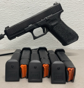 Glock 17 Gen 5 Model 9mm Caliber, Semi Automatic Pistol In Original Hard Case W/ (5) Extra Magazines & Carbon Fiber Holster