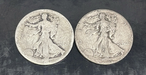 (2) Walking Liberty Silver Half Dollars (Dates Unknown)