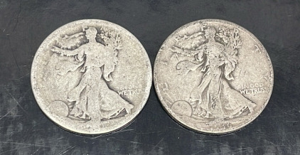 (2) Walking Liberty Silver Half Dollars (Dates Unknown)