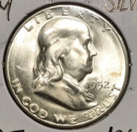 1952-S MS65 Gem Silver Franklin Half Dollar - 3