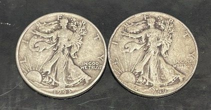 (2) Walking Liberty Silver Half Dollars (Dated 1943 & 1946)