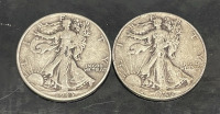 (2) Walking Liberty Silver Half Dollars (Dated 1943 & 1946)