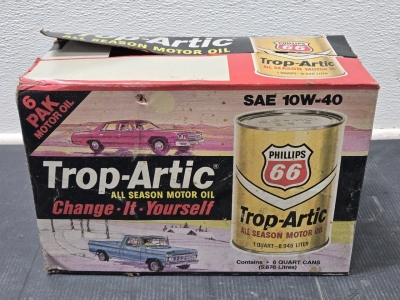 *Unopened* Vintage 6-Pack Box Phillips 66 Motor Oil - 10W-40