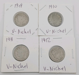(4) Liberty Head V Nickels