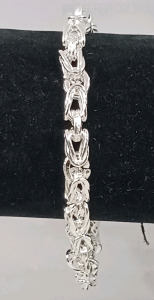 (1) Byzantine Link Bracelet - 925 Stamped