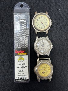 (4) Watch Lot - (1) Speidal Watch Band (3) Watch Faces - Tommy Hilfiger, Pieve Nicol, & Milan