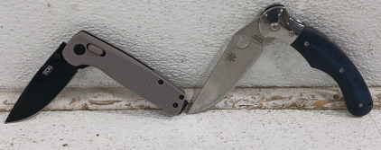 (2) Folding Knives - (1) SOG Terminus XR CRYO 02 (1) Spyderco CTS XHP