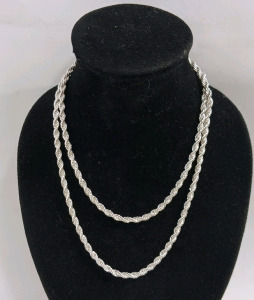 (1) 925 Chain Necklace - Rope Chain Necklace - 18"