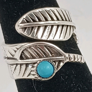 (2) Feather Pattern Rings - Size 7