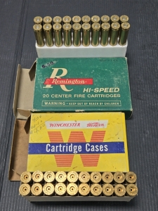 (1) Full Box of Remington R-P .300 Magnum Rounds, (1) Full Box of Super Speed H&H .300 Magnum Cartrisge Cases (Empty)