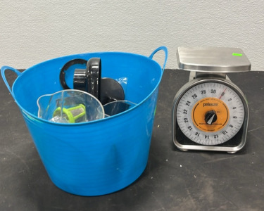 (1) Pelouze Portion Controller Scale (1) Container of Kitchenware