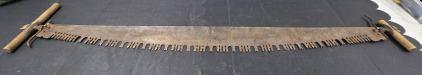 Vintage Two-Man Cross Cut Saw w/ Wood Handles - 72"