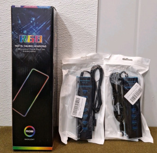(1) XL, RGB Luminous / Backlit Gaming Mousepad & (2) 7-Port USB 3.0 Hubs