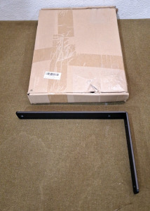 (12) Heavy Duty Steel Shelf Supports, 12"L x 8"T x 1-1/2"W, Matte Black Finish
