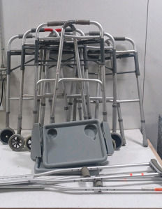Medical Supplies. Crutches/ Trays/ Walkers/ Rolling Walkers.