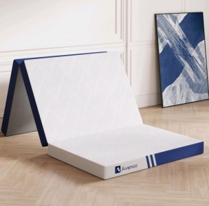 (1) Avenco Tri-Fold Memory Foam Mattress - 75"x39"x4" - Twin