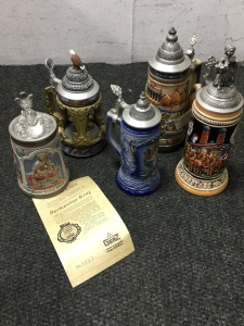 (5) Vintage Beer Steins