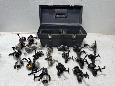 (1) Stack-On Tackle Box And Assorted Fishing Reels