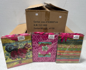 (3) Boxes Full Of Brand New Gift Bags- 3 Different Patterns
