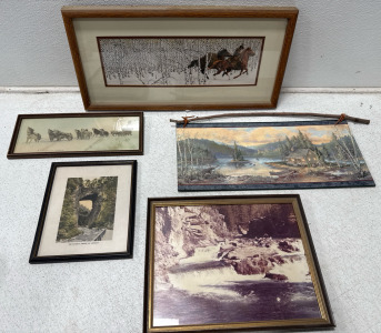 (5) Vintage Art Pieces