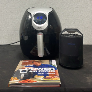 (1) Power AirFryer XL (1) Powet Air Frying Guide by Eric Theiss (1) Katchy Mosquito Trap