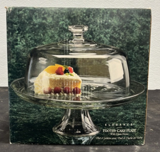(1) Elegance Footed Cake Plate With Glass Dome