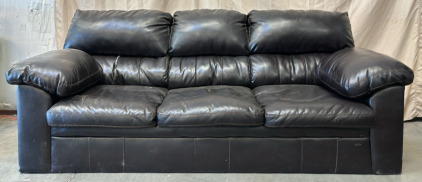 Modern Black Leather Couch
